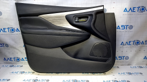 Door trim card front left Nissan Murano z52 15-17 black with black insert leather, armrest black leather, molding gray gloss, scratches, dents, bumps