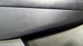 Door trim card front left Nissan Murano z52 15-17 black with black insert leather, armrest black leather, molding gray gloss, scratches, dents, bumps