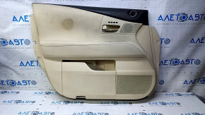 Door trim card front left Lexus RX350 RX450h 10-15 beige with beige insert leather, armrest beige leather, for seat memory, for cleaning, bumps, scratches, scuffs
