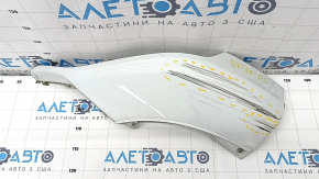 Front bumper lip left Audi Q7 16-19 white, broken fasteners, scratches, crack