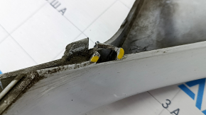 Front bumper lip left Audi Q7 16-19 white, broken fasteners, scratches, crack