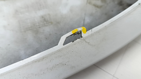 Front bumper lip left Audi Q7 16-19 white, broken fasteners, scratches, crack