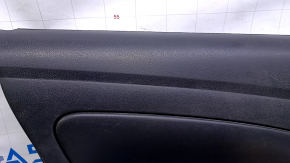 Door trim card front left Nissan Versa 12-19 usa black with black insert plastic, armrest black plastic, under fur window lifter, scratches