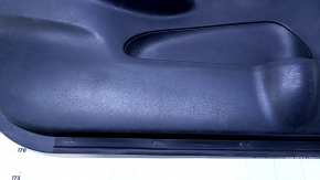 Door trim card front left Nissan Versa 12-19 usa black with black insert plastic, armrest black plastic, under fur window lifter, scratches