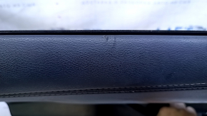 Door trim card front left Nissan Maxima A36 16- black with black insert leather, armrest black leather, molding gray gloss, scratches, dents, abrasions