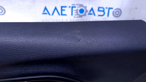 Door trim card front left Jeep Cherokee KL 14-18 black with black insert leather, armrest gray leather, molding under the tree, dents, pokes, scuffs, scratches