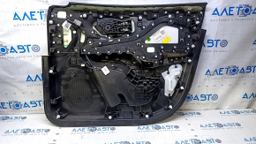 Door trim card front left Jeep Cherokee KL 14-18 black with black insert leather, armrest gray leather, molding under the tree, dents, pokes, scuffs, scratches