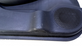 Door trim card front left Nissan Leaf 13-17 black with black insert leather, armrest black leather, scratches, bumps, dents, abrasions