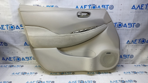Door trim card front left Nissan Leaf 13-17 gray with gray insert leather, armrest gray cloth, BOSE, scratches, abrasions, whitened plastic, for dry cleaning, pokes
