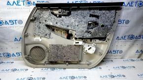 Door trim card front left Nissan Leaf 13-17 gray with gray insert leather, armrest gray cloth, BOSE, scratches, abrasions, whitened plastic, for dry cleaning, pokes