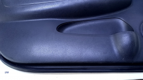 Door trim card front left Nissan Versa Note 13-19 black with beige insert cloth, armrest black plastic, scratches, abrasions
