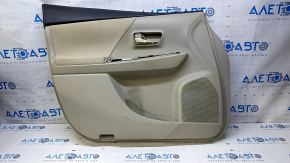 Door trim card front left Toyota Prius V 12-17 beige with beige insert cloth, armrest beige cloth, no backlight, scratches, abrasions, dents, for dry cleaning