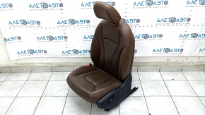 Driver's seat Audi Q7 16- without airbag, brown leather, heating, ventilation, electric, cracked leather, needs cleaning
