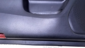 Door trim card front left Nissan Pathfinder 13-20 black with black insert leather, armrest black leather, molding under wood gloss, under seat memory, scratches, dents, bumps, abrasions