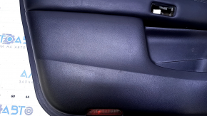 Door trim card front left Nissan Pathfinder 13-20 black with black insert leather, armrest black leather, molding under wood gloss, under seat memory, scratches, dents, bumps, abrasions