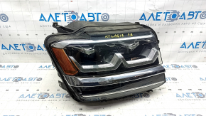 Headlight front right VW Atlas 18-20 prerest assembled with chrome and block, sand