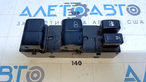 Front left window lift control Nissan Versa Note 13-19 black, 1 AUTO, worn