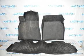 Set of floor mats for Tesla Model Y 20 - rubber, black