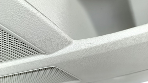 Door trim card front right VW Atlas 18- gray, armrest gray leather, insert under dark wood, gray molding, with tweeter, for cleaning, scratches