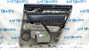 Door trim card rear left VW Atlas 18 - gray, with curtain and tweeter, armrest gray leather, leather insert, needs cleaning, scratches, tear