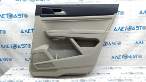 Door trim card rear right VW Atlas 18 - gray, with curtain and tweeter, armrest gray leather, leather insert, for cleaning, scratches
