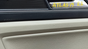 Door trim card rear right VW Atlas 18 - gray, with curtain and tweeter, armrest gray leather, leather insert, for cleaning, scratches