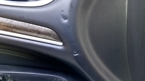 Door trim card front left Infiniti JX35 QX60 13- black with black insert leather, armrest black leather, under seat memory, molding under wood gloss, without backlight, dents, bumps, scratches