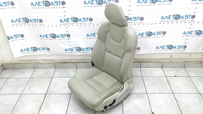Driver's seat Volvo XC90 16-17 without airbag, electric, grey leather, cracks in leather, worn, needs cleaning