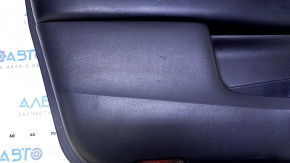 Door trim card front left Infiniti JX35 QX60 13- black with black insert leather, armrest black leather, under seat memory, molding under wood gloss, dents, pokes, abrasions, scratches