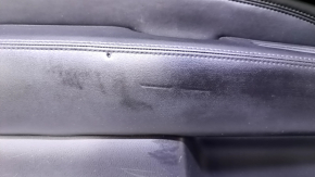 Door trim card front left Infiniti JX35 QX60 13- black with black insert leather, armrest black leather, under seat memory, molding under wood gloss, without backlight, dents, bumps, scuffed