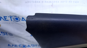 Door trim card front left Mazda 3 14-18 BM black, with gray insert, armrest black leather, crack, dents, scratches, abrasions
