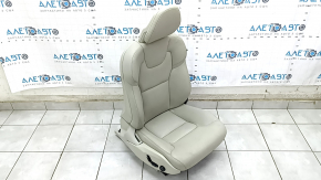 Passenger seat Volvo XC90 16-17 without airbag, electric, grey leather, cracks in leather, worn, scratches, needs cleaning