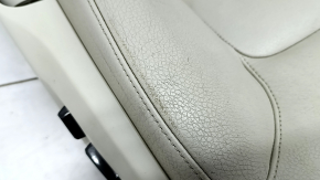 Passenger seat Volvo XC90 16-17 without airbag, electric, grey leather, cracks in leather, worn, scratches, needs cleaning