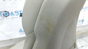 Passenger seat Volvo XC90 16-17 without airbag, electric, grey leather, cracks in leather, worn, scratches, needs cleaning