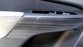 Door trim card front left Jeep Cherokee KL 14-18 - black with black insert leather, armrest gray leather, molding under the tree, dents, abrasions, scratches, scuffs, for dry cleaning