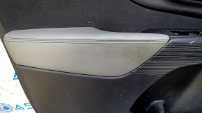 Door trim card front left Jeep Cherokee KL 14-18 - black with black insert leather, armrest gray leather, molding under the tree, dents, abrasions, scratches, scuffs, for dry cleaning