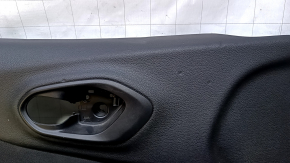 Door trim card front left Jeep Cherokee KL 14-18 - black with black insert leather, armrest gray leather, molding under the tree, dents, abrasions, scratches, scuffs, for dry cleaning