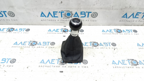 Gear knob Audi A4 B8 13-16 leather black, worn peeling chrome