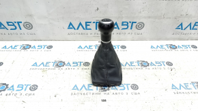 Gear knob Audi A4 B8 13-16 leather black, worn peeling chrome