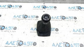 Gear knob Audi A4 B8 13-16 leather black, worn peeling chrome