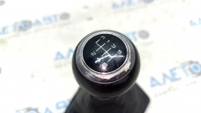 Gear knob Audi A4 B8 13-16 leather black, worn peeling chrome