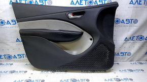 Door trim card front left Dodge Dart 13-16 black with gray insert, armrest black leather, under the button for opening the gas tank flap, scuffs, scratches, abrasions, for dry cleaning