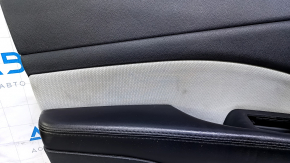 Door trim card front left Dodge Dart 13-16 black with gray insert, armrest black leather, under the button for opening the gas tank flap, scuffs, scratches, abrasions, for dry cleaning