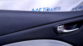 Door trim card front left Dodge Dart 13-16 black with gray insert, armrest black leather, under the button for opening the gas tank flap, scuffs, scratches, abrasions, for dry cleaning