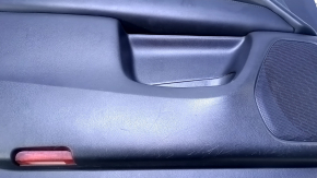 Door trim card front left Infiniti JX35 QX60 13- black with black insert leather, armrest black leather, molding under wood gloss, dents, abrasions, scratches