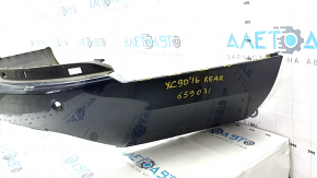 Rear bare bumper lower part Volvo XC90 16-22 for parking sensors, blue, scratches, dents, dented, broken fasteners