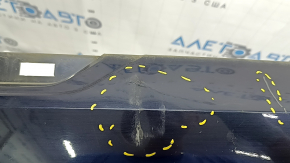 Rear bare bumper lower part Volvo XC90 16-22 for parking sensors, blue, scratches, dents, dented, broken fasteners