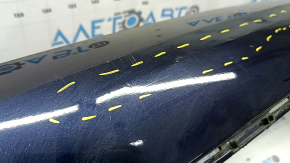 Rear bare bumper lower part Volvo XC90 16-22 for parking sensors, blue, scratches, dents, dented, broken fasteners