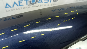 Rear bare bumper lower part Volvo XC90 16-22 for parking sensors, blue, scratches, dents, dented, broken fasteners