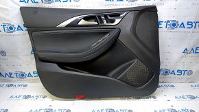 Door trim card front left Infiniti QX30 17- black with black insert leather, armrest black leather, molding black gloss, for adjustment and memory of seats, scratches, scuffs, abrasions, dents